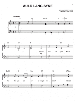 page one of Auld Lang Syne (Easy Piano)