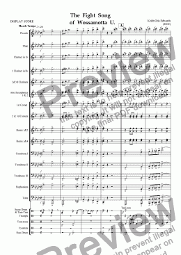 page one of Fight Song of Wossamotta U. (march)