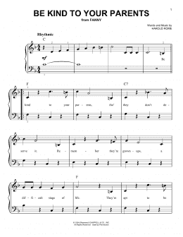 page one of Be Kind To Your Parents (Easy Piano)