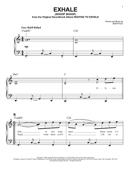 page one of Exhale (Shoop Shoop) (Easy Piano)