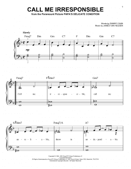 page one of Call Me Irresponsible (Easy Piano)