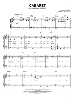 page one of Cabaret (Easy Piano)