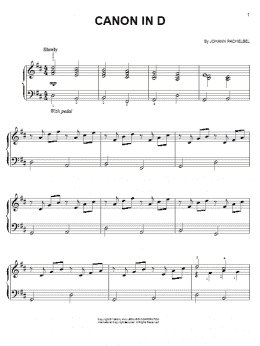 page one of Canon In D (Easy Piano)