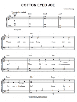 page one of Cotton Eyed Joe (Easy Piano)