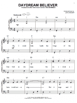 page one of Daydream Believer (Easy Piano)