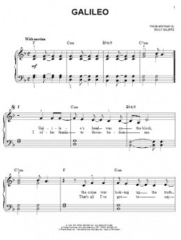 page one of Galileo (Easy Piano)