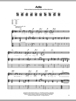 page one of Adia (Guitar Tab)