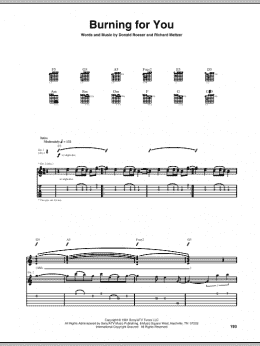 page one of Burning For You (Guitar Tab)