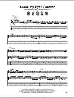 page one of Close My Eyes Forever (Guitar Tab)