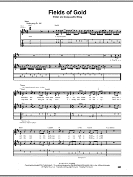 page one of Fields Of Gold (Guitar Tab)