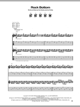 page one of Rock Bottom (Guitar Tab)