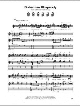 page one of Bohemian Rhapsody (Guitar Tab)