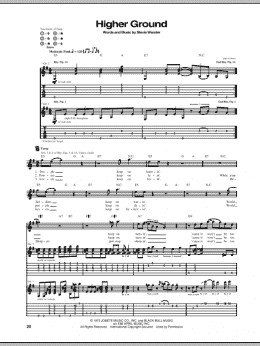 page one of Higher Ground (Guitar Tab)