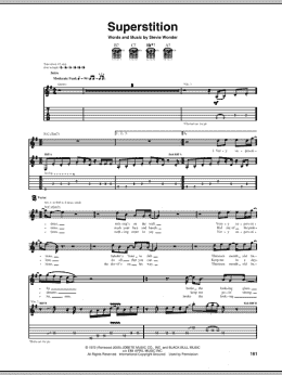 page one of Superstition (Guitar Tab)