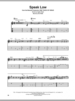 page one of Speak Low (Guitar Tab)