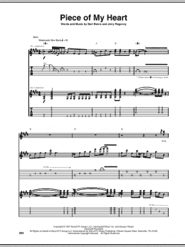 page one of Piece Of My Heart (Guitar Tab)