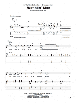 page one of Ramblin' Man (Guitar Tab)