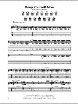 page one of Keep Yourself Alive (Guitar Tab)