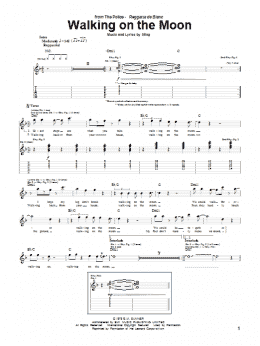 page one of Walking On The Moon (Guitar Tab)