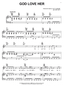 page one of God Love Her (Piano, Vocal & Guitar Chords (Right-Hand Melody))