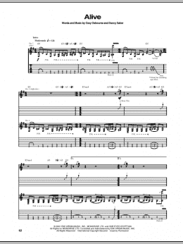 page one of Alive (Guitar Tab)