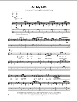 page one of All My Life (Guitar Tab)