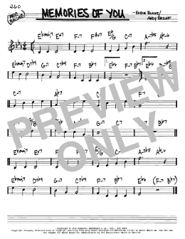 page one of Memories Of You (Real Book – Melody & Chords – C Instruments)