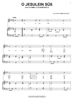 page one of O Jesulein Suss (Piano, Vocal & Guitar Chords (Right-Hand Melody))