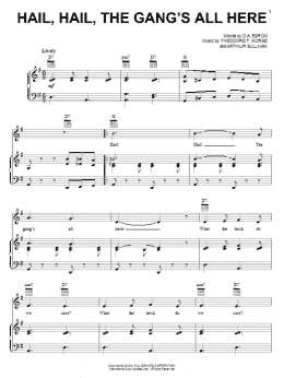 page one of Hail, Hail, The Gang's All Here (Piano, Vocal & Guitar Chords (Right-Hand Melody))