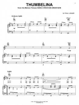 page one of Thumbelina (Piano, Vocal & Guitar Chords (Right-Hand Melody))