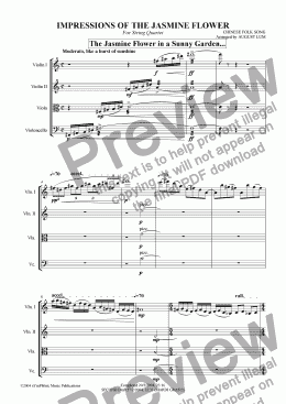 page one of IMPRESSIONS OF THE JASMINE FLOWER (String Quartet)
