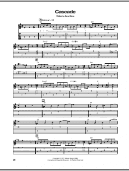 page one of Cascade (Guitar Tab)