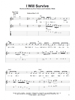 page one of I Will Survive (Guitar Tab (Single Guitar))