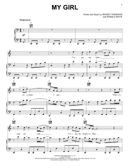 page one of My Girl (Piano, Vocal & Guitar Chords (Right-Hand Melody))