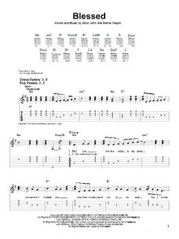 page one of Blessed (Easy Guitar Tab)