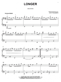 page one of Longer (Piano Duet)