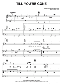 page one of Till You're Gone (Piano, Vocal & Guitar Chords (Right-Hand Melody))