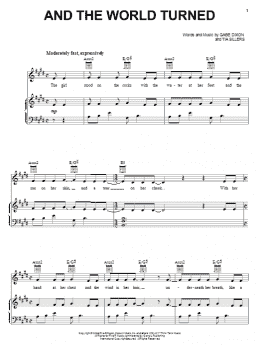 page one of And The World Turned (Piano, Vocal & Guitar Chords (Right-Hand Melody))