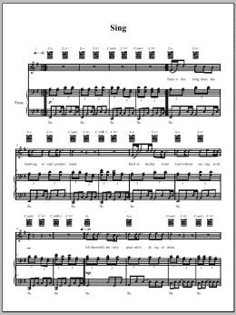 page one of Sing (Piano, Vocal & Guitar Chords (Right-Hand Melody))