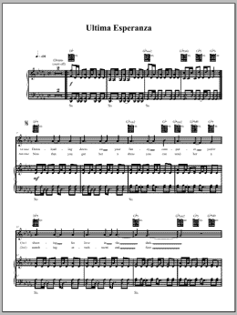 page one of Ultima Esperanza (Piano, Vocal & Guitar Chords (Right-Hand Melody))