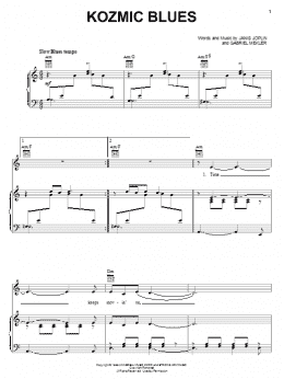 page one of Kozmic Blues (Piano, Vocal & Guitar Chords (Right-Hand Melody))