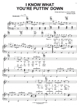 page one of I Know What You're Puttin' Down (Piano, Vocal & Guitar Chords (Right-Hand Melody))