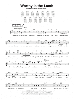 page one of Worthy Is The Lamb (Easy Guitar)