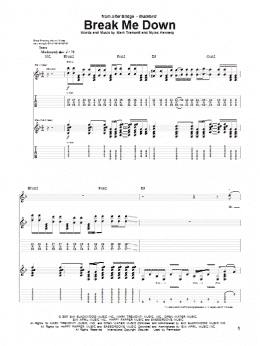 page one of Break Me Down (Guitar Tab)