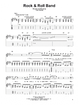 page one of Rock & Roll Band (Guitar Tab (Single Guitar))