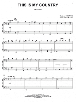 page one of This Is My Country (Piano Duet)