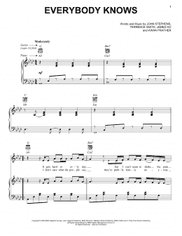 page one of Everybody Knows (Piano, Vocal & Guitar Chords (Right-Hand Melody))