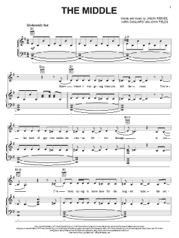 page one of The Middle (Piano, Vocal & Guitar Chords (Right-Hand Melody))