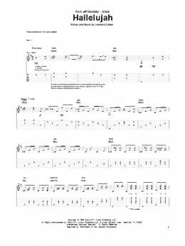 page one of Hallelujah (Guitar Tab)