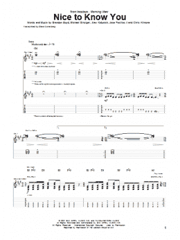 page one of Nice To Know You (Guitar Tab)